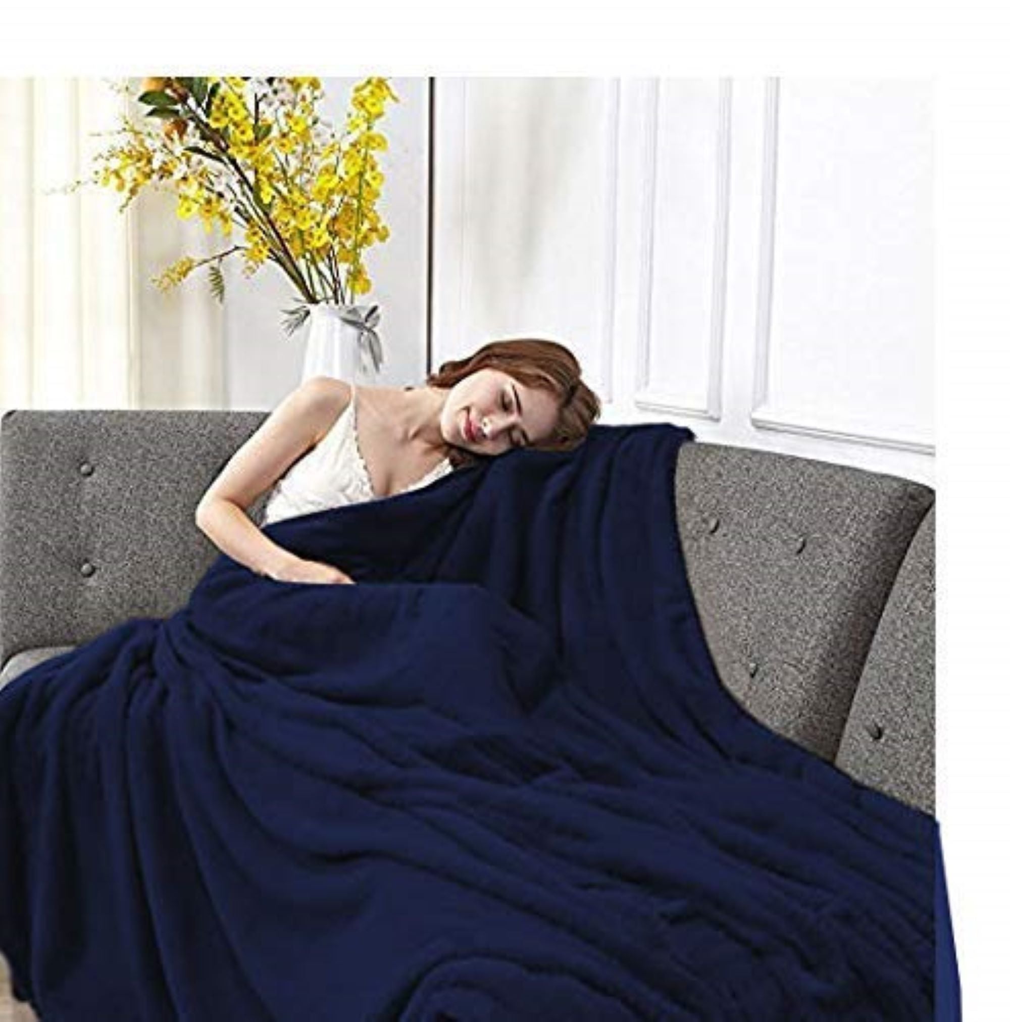 Solid Color 90"L x 60"W Fleece Throw Blanket for Fall, Winter, Spring, Summer, Men, Women, Homeless, Charity Donation... - Image 5