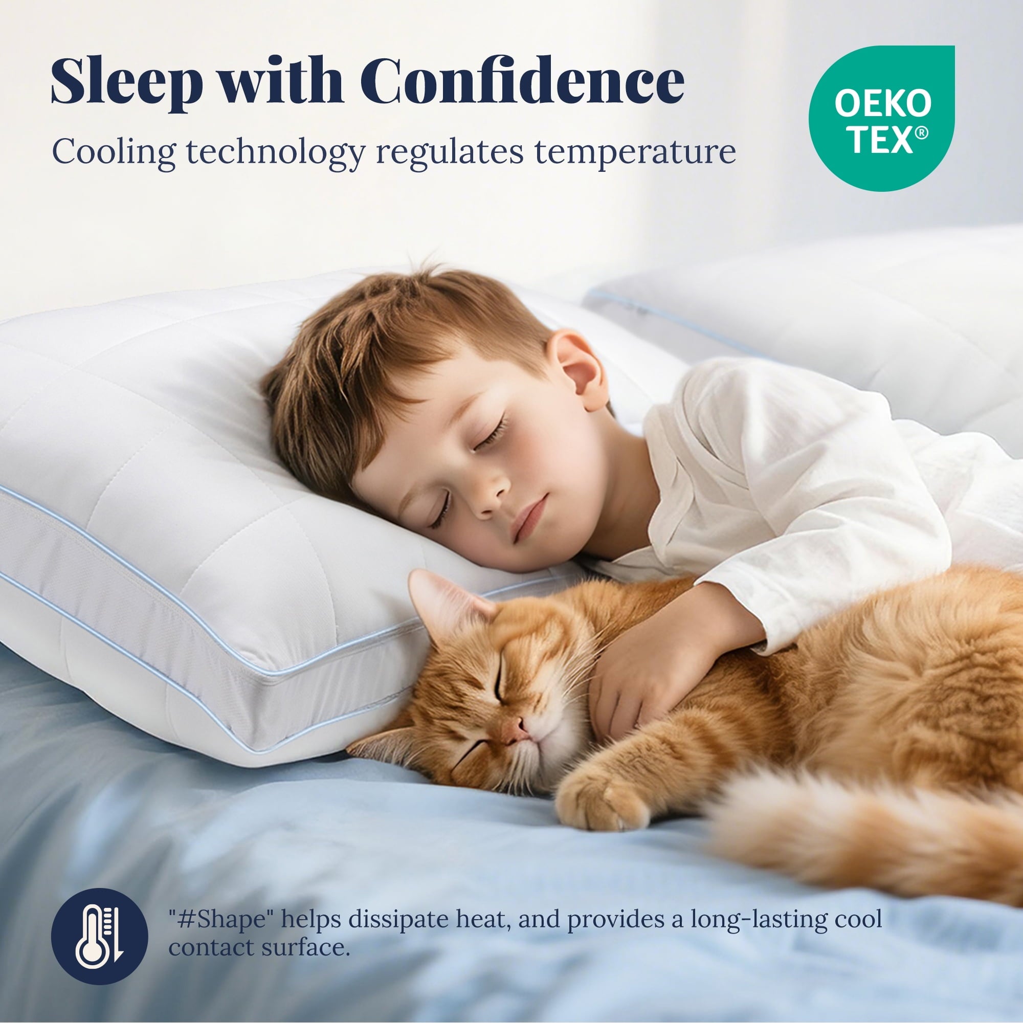 Cooling Adjustable Pillow, Luxury Queen Size Bed Pillows Hotel Collection - Soft Firm Pillows for bed - Image 3