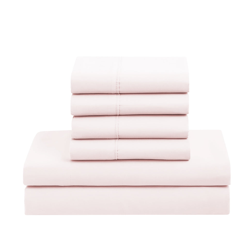 Supreme 7 Piece Bed-In-A-Bag All Season Solid Comforter & Sheet Set, Full, Pale Pink - Image 5