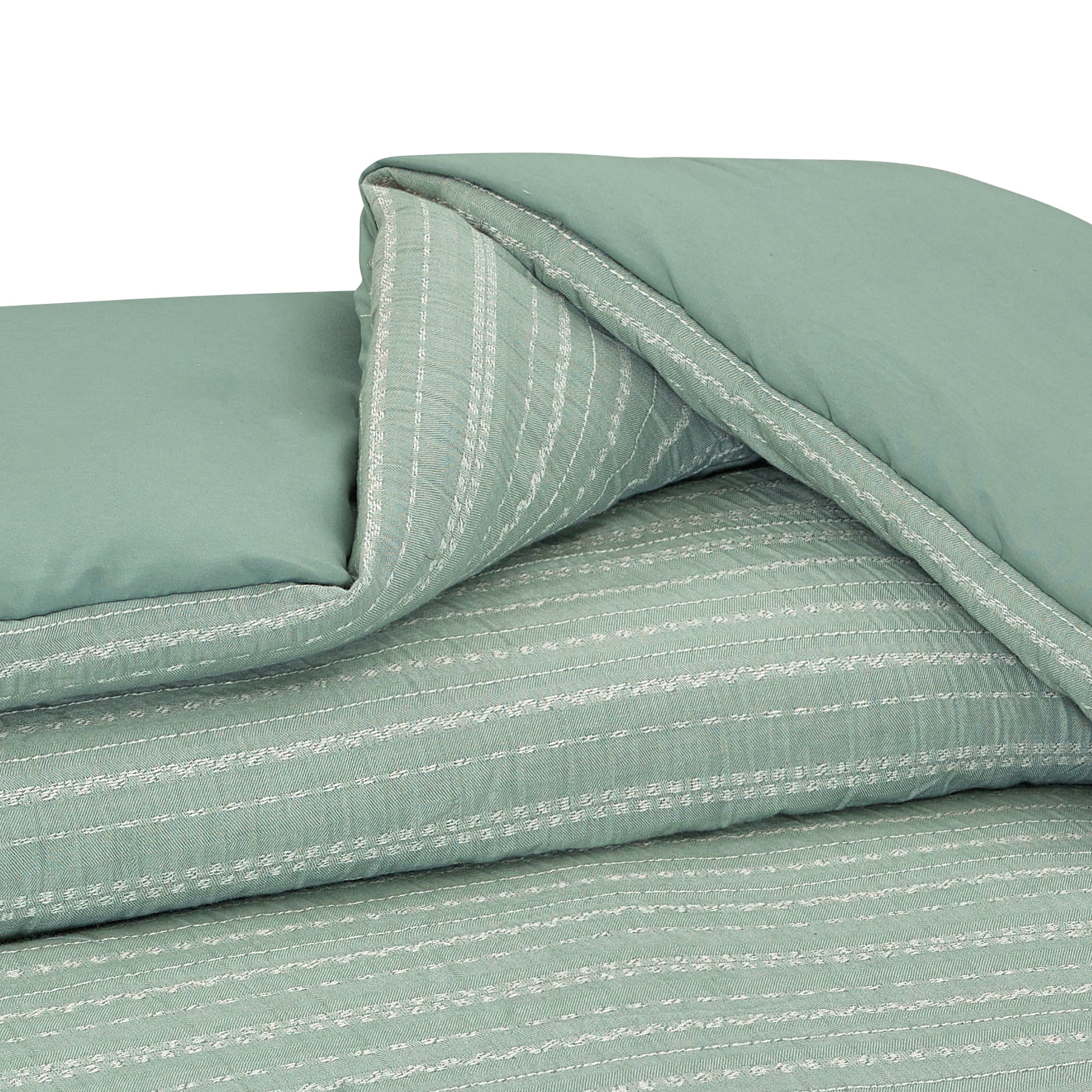 Crafted Woven 3-Piece Comforter Set, Green River, Full Queen, All Ages - Image 5