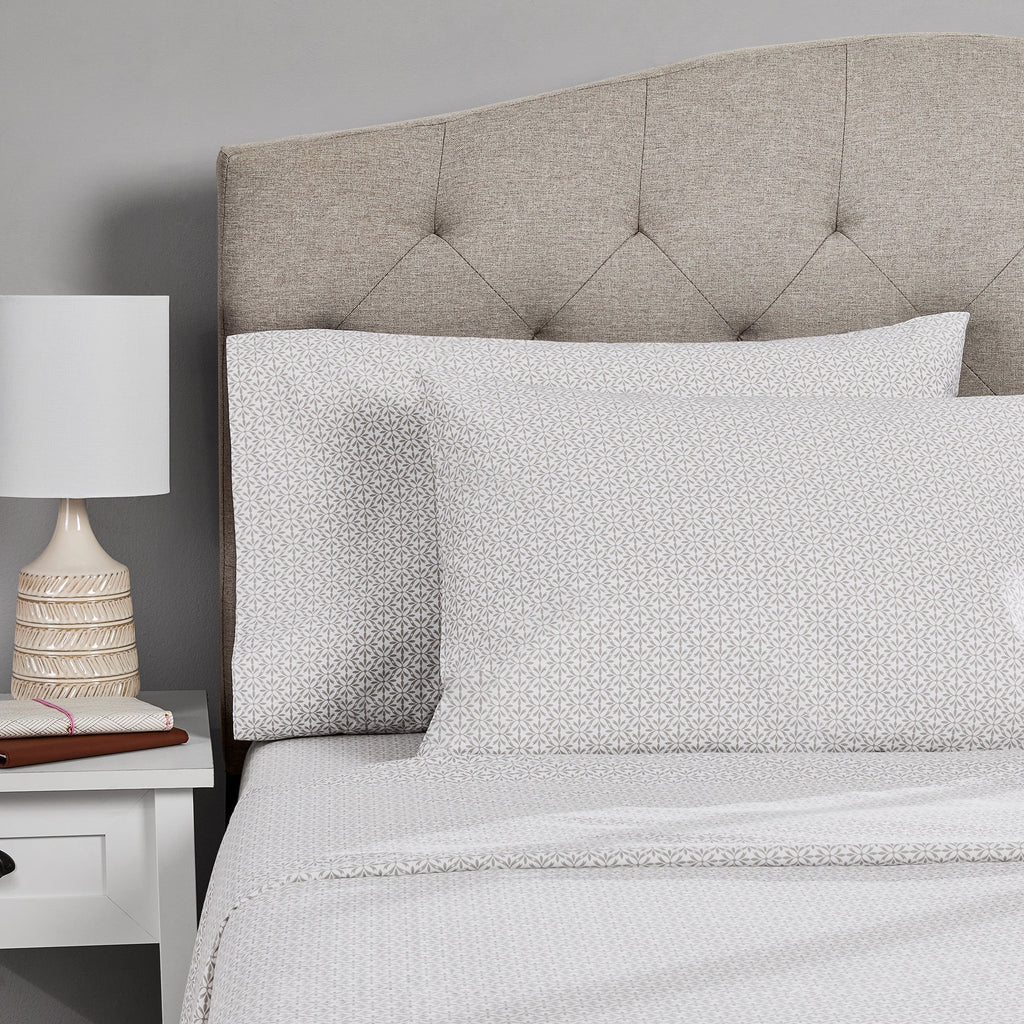 3-Piece 300 Thread Count Grey Flake Cotton Blend Bed Sheet Set, Twin XL - Image 3