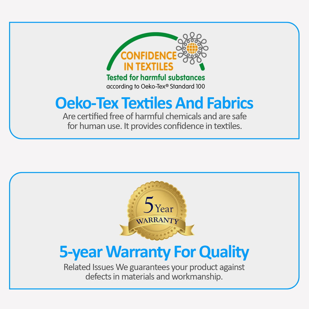 Queen Size Bamboo Pillow, Memory Foam Bed Pillows with Washable Pillowcases, Queen - Image 5