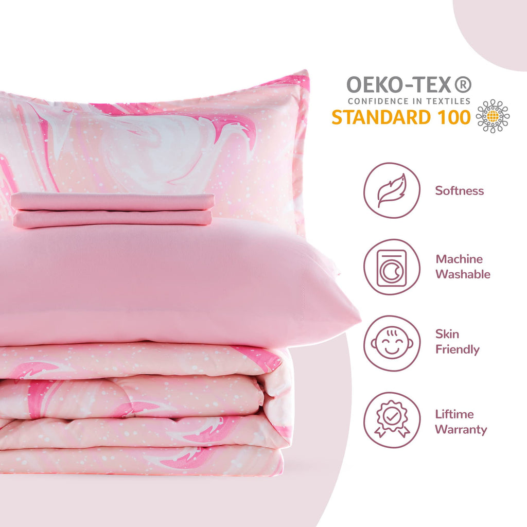 Kids Twin Bedding Comforter Set - 5 Pieces Super Cute & Soft Bedding Sets & Collections with Comforter, Sheet, Pillow... - Image 6