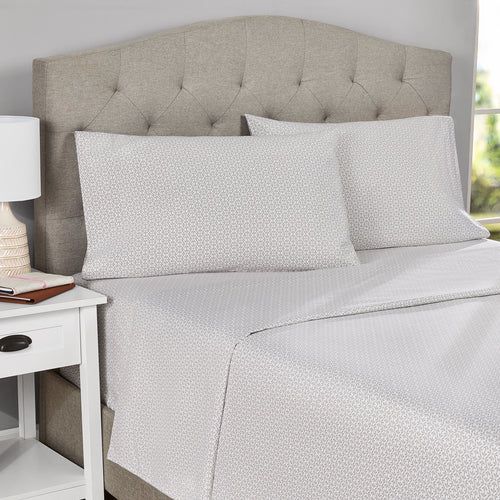 3-Piece 300 Thread Count Grey Flake Cotton Blend Bed Sheet Set, Twin XL - Image 2