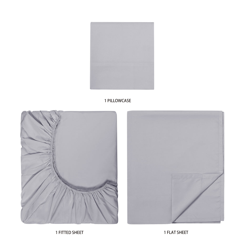 Kids Soft Microfiber Sheet Set, Gray, Twin, 3 Pieces - Image 5