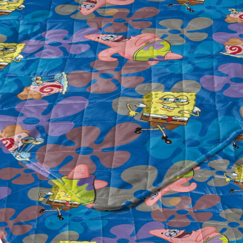 Spongebob Tropical Waltz Quilted Throw Blanket 60x80 inches, Kids Character Bedding - Image 5