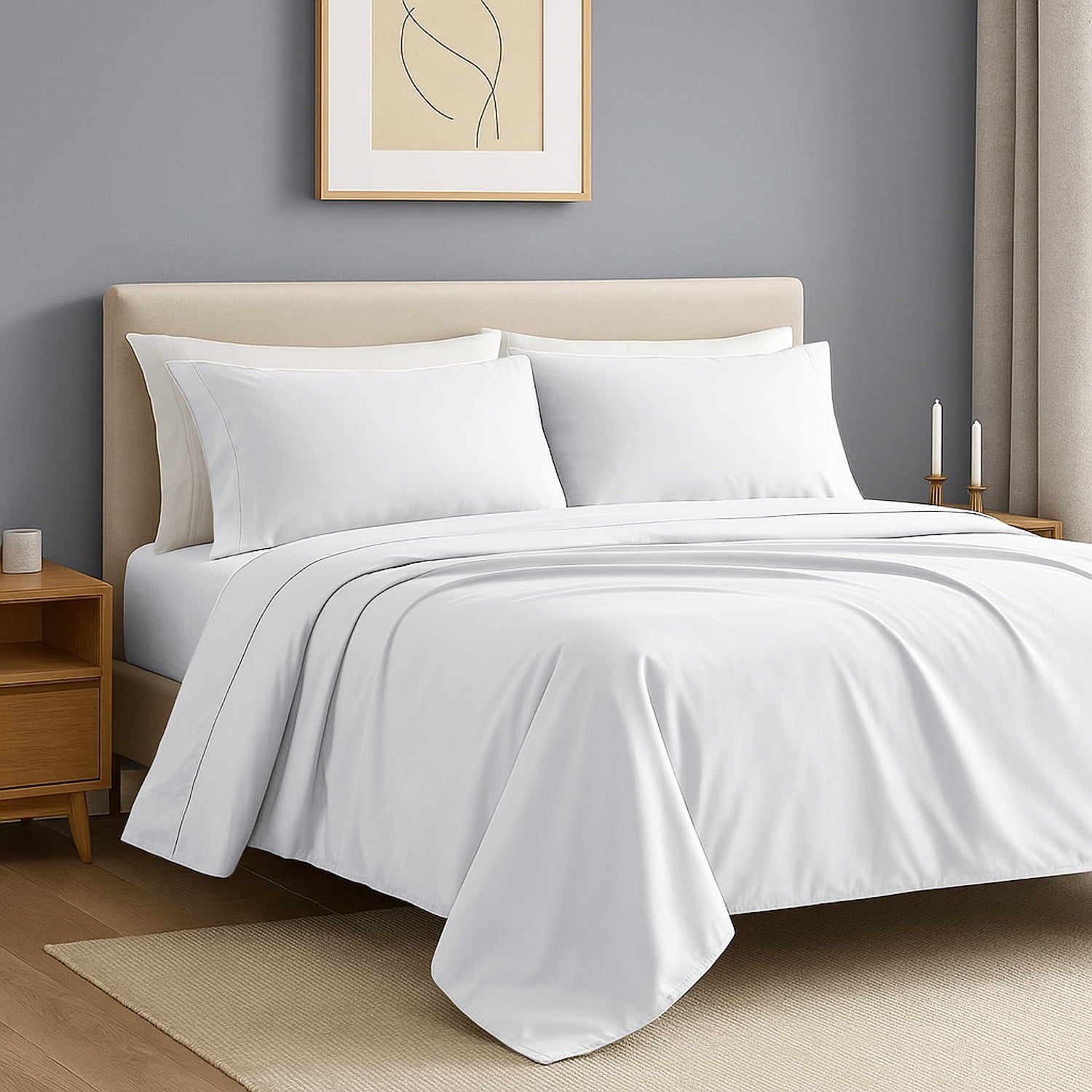 IR 3 Piece 1800 Series Deep Pocket Soft Microfiber Solid Bed Sheet Set for Kids, White Twin Size - Image 4