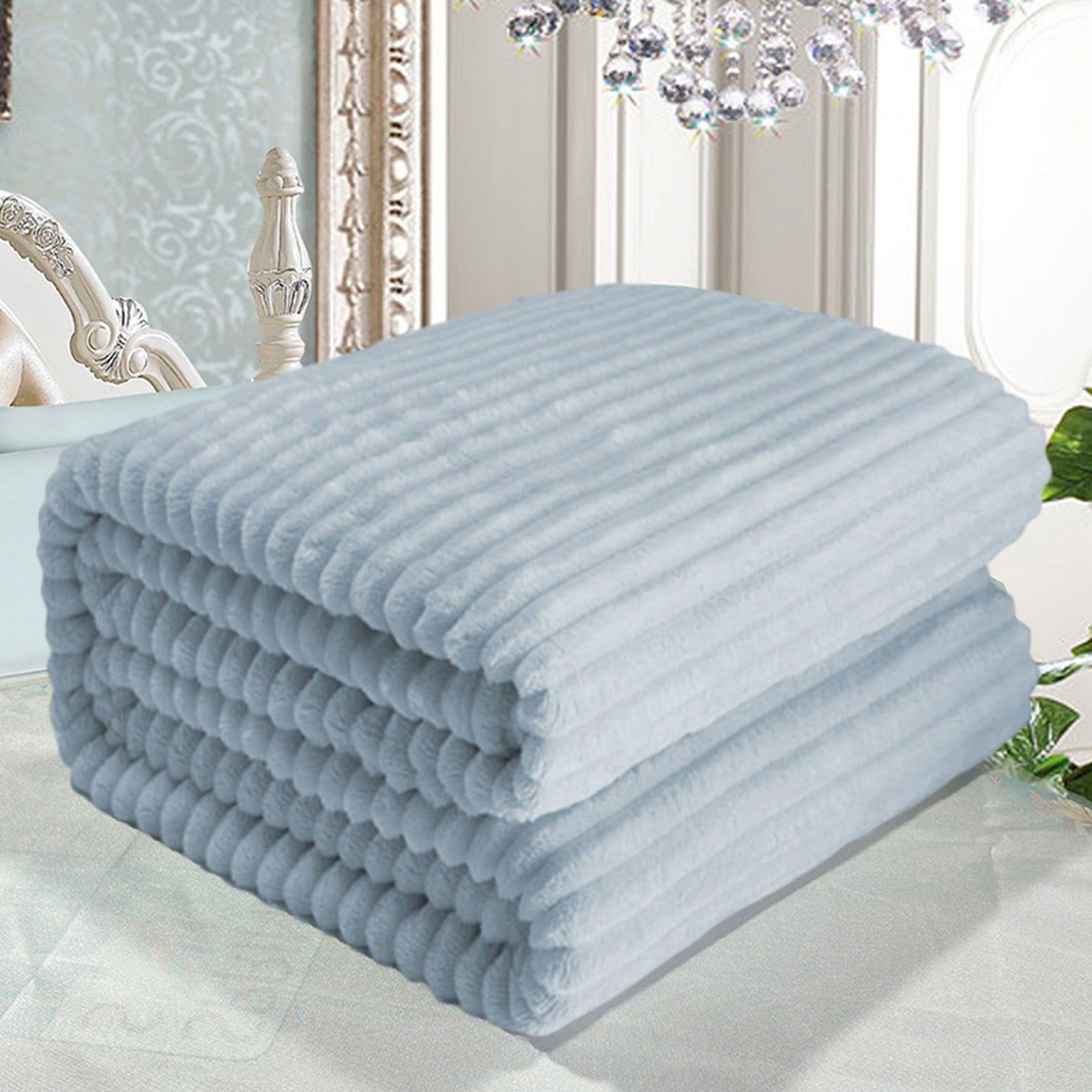 PALIFEUR Flannel Throw Blanket, Extra Large Fleece Blanket, Super Cozy Soft Blankets for Couch Bed, Fall Winter Throw Blanke, 28" x 40",Blue - Image 2