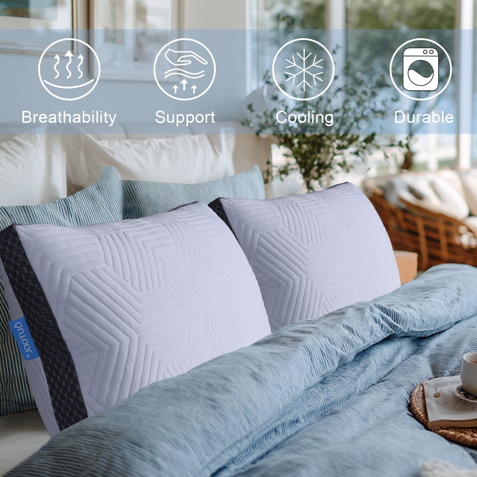 Soft Bed Pillow, Shredded Memory Foam Pillow, Comfortable Sleeping Pillow, Standard Size, Affordable Everyday Use - Image 6