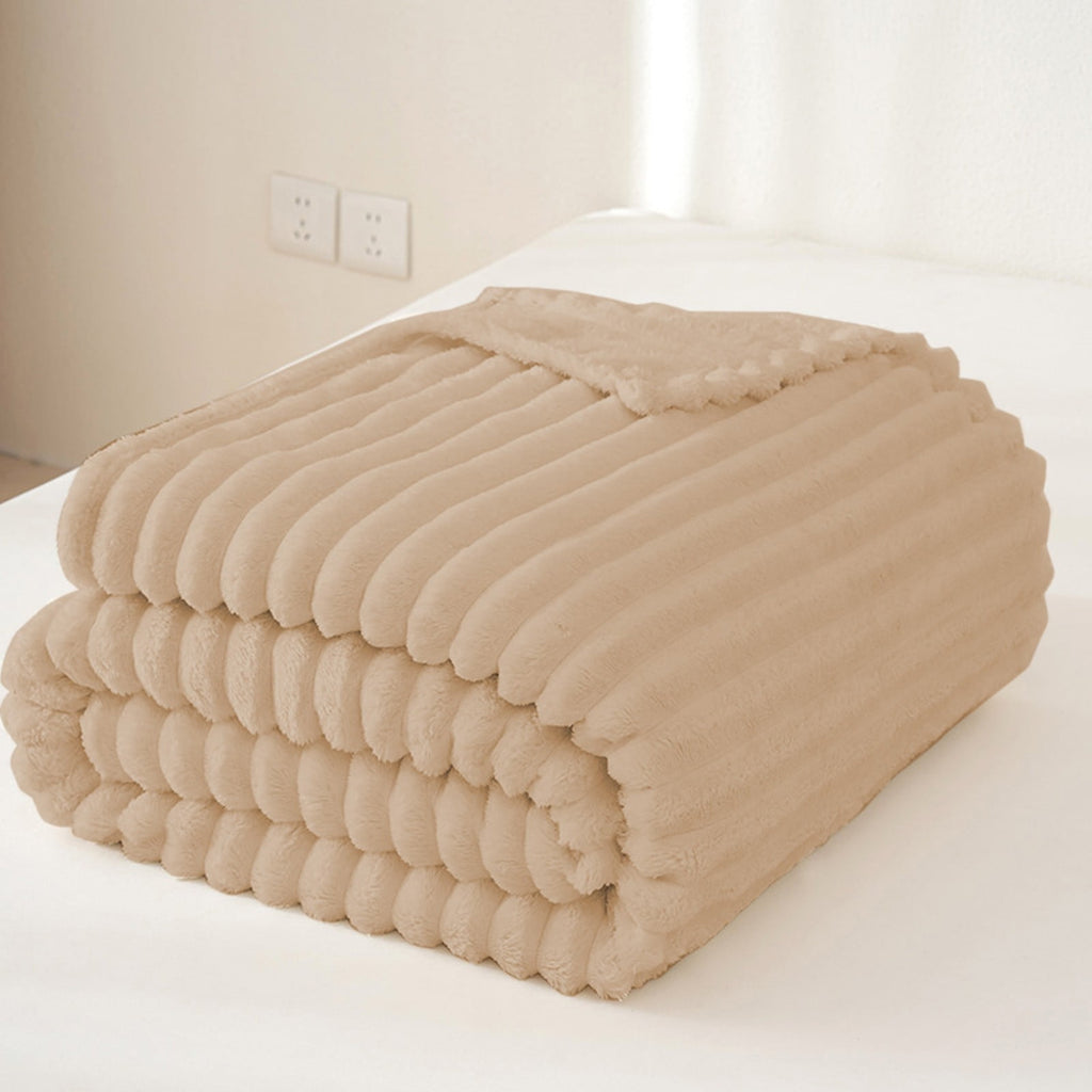 Extra Large Throw Blanket for Couch Home Office Hotel 100% Cotton Super Soft Blanket for Adult 47"x70" Khaki - Image 3