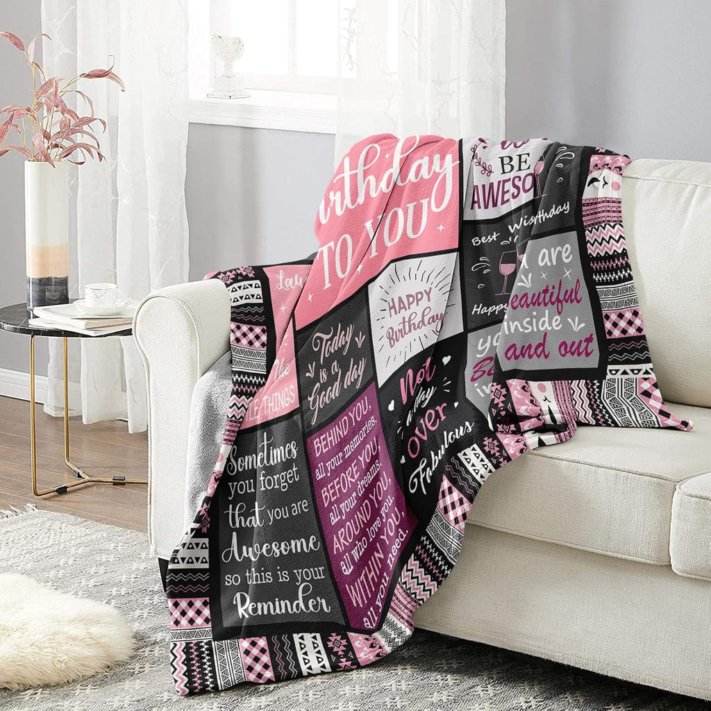 Birthday Gifts for Women Girls Throw Blanket, Happy Birthday Decorations for Women, Gifts for Women Birthday Unique, ... - Image 4