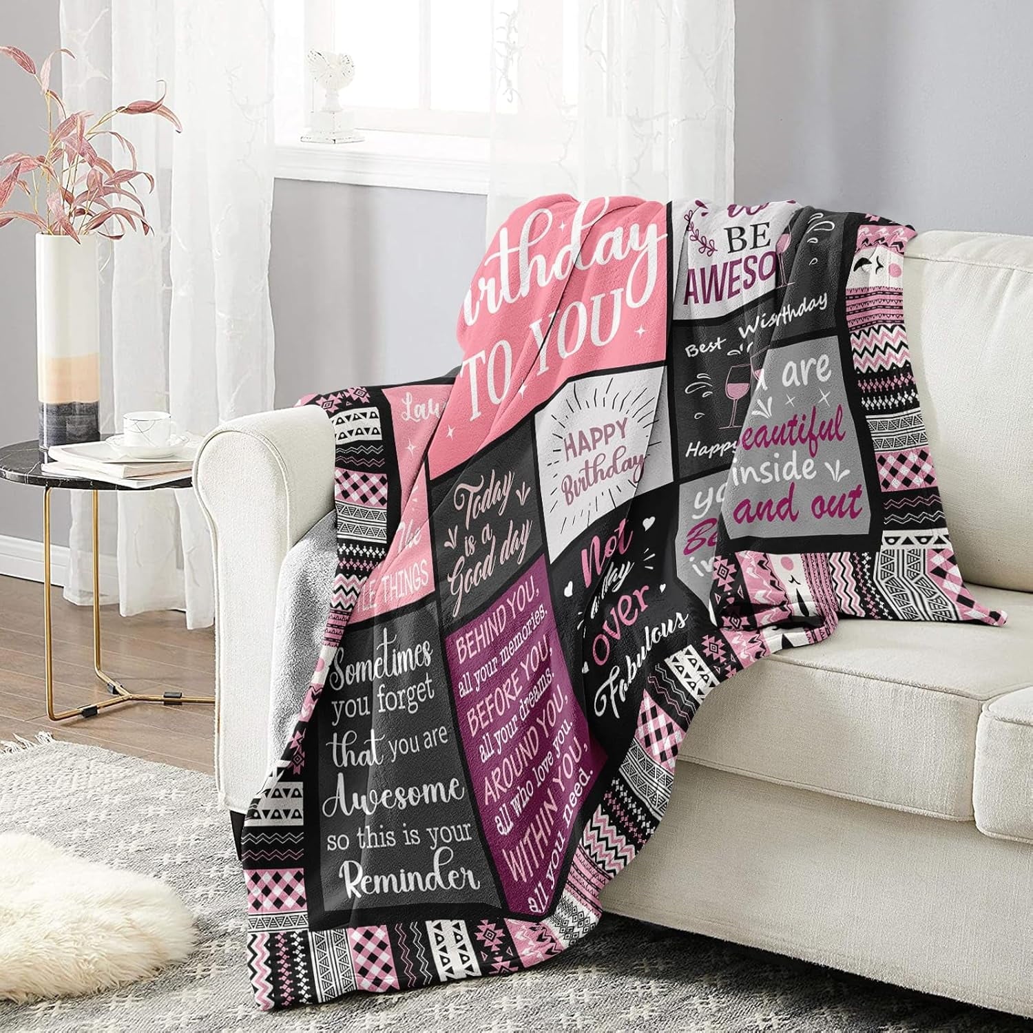 Birthday Gifts for Women Girls Throw Blanket, Happy Birthday Decorations for Women, Gifts for Women Birthday Unique, ... - Image 4