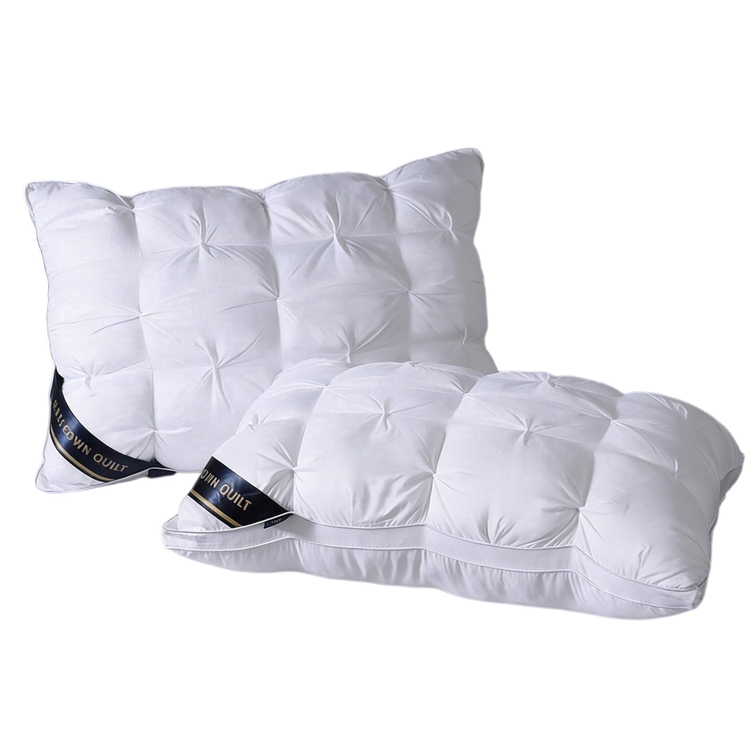 2-Pack White Twisted Bed Pillows (20" x 16.5") - Soft Plush Down Alternative, Breathable and Hypoallergenic, Standard...