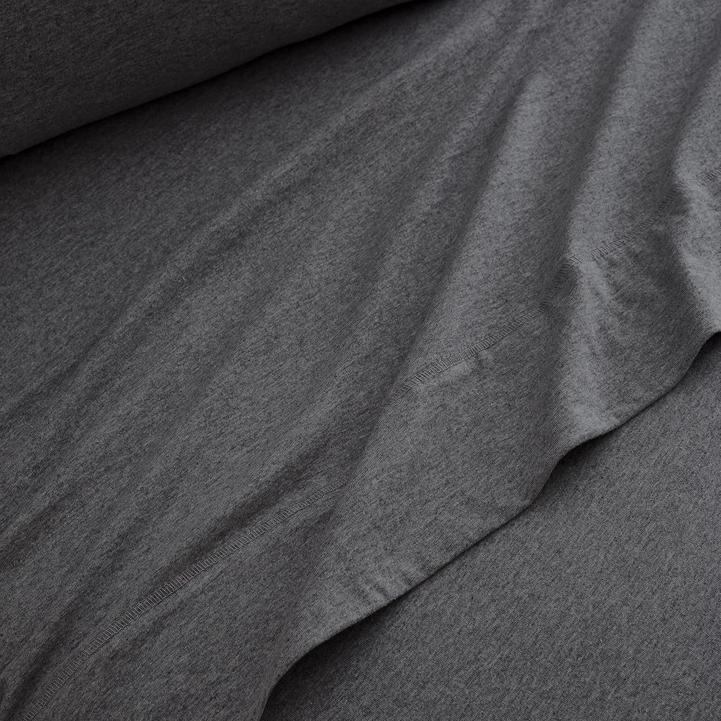 Jersey Sheet Set - 4 Pieces Queen Cotton Sheets Set - Stretchable Ultrasoft Luxury Knit Bed Linen (Dark Gray, Queen) - Image 4