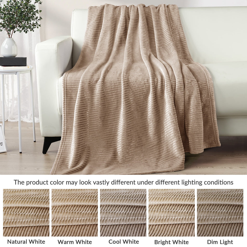 Exclusivo Mezcla Soft Throw Blanket, 50"x60", Camel - Image 3