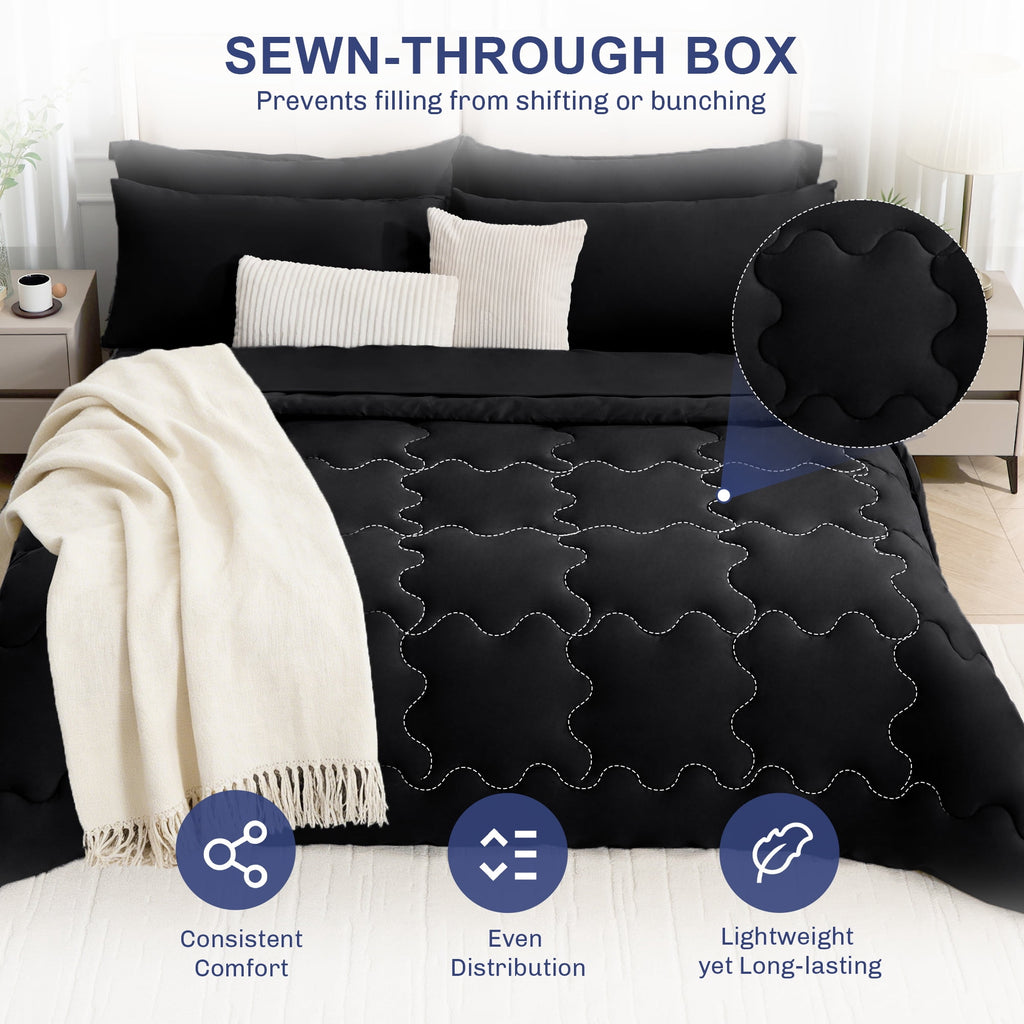 7 Pieces Comforter Set Full，Bed in A bag，All Seasons Bedding sets with Comforter,Fitted Sheet,Flat Sheet,Pillowcases ... - Image 3