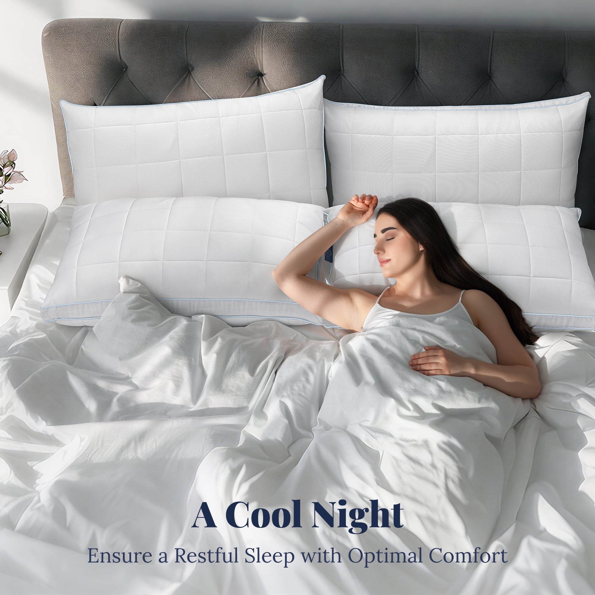 Cooling Adjustable Pillow, Luxury Queen Size Bed Pillows Hotel Collection - Soft Firm Pillows for bed - Image 6