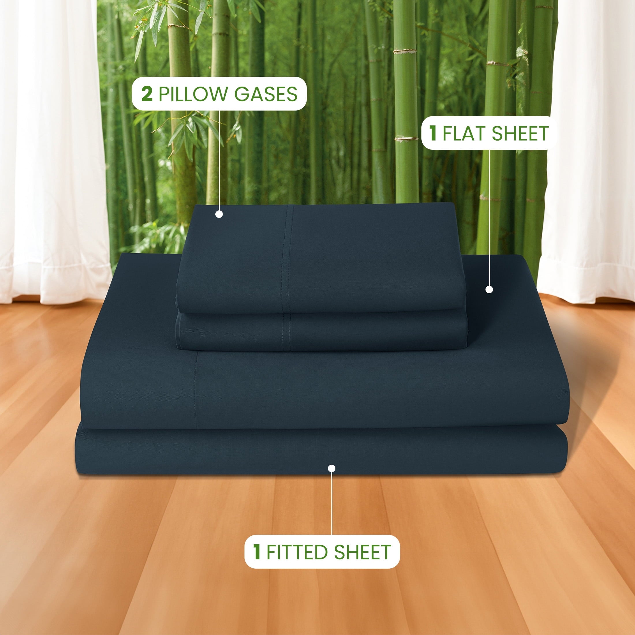 100% Organic Luxurious Bamboo Sheets, Queen Sheet Set 4-Piece with 16" Deep Pocket, Silky Smooth Luxury Bed Sheets, N... - Image 5