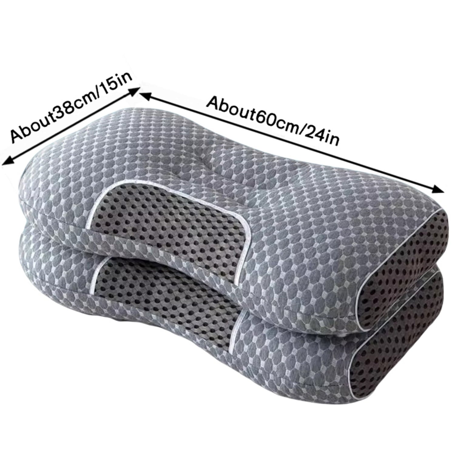 2-Piece Set - 24"x15" Gray Bed for Back, Side, Stomach Sleepers - Image 6