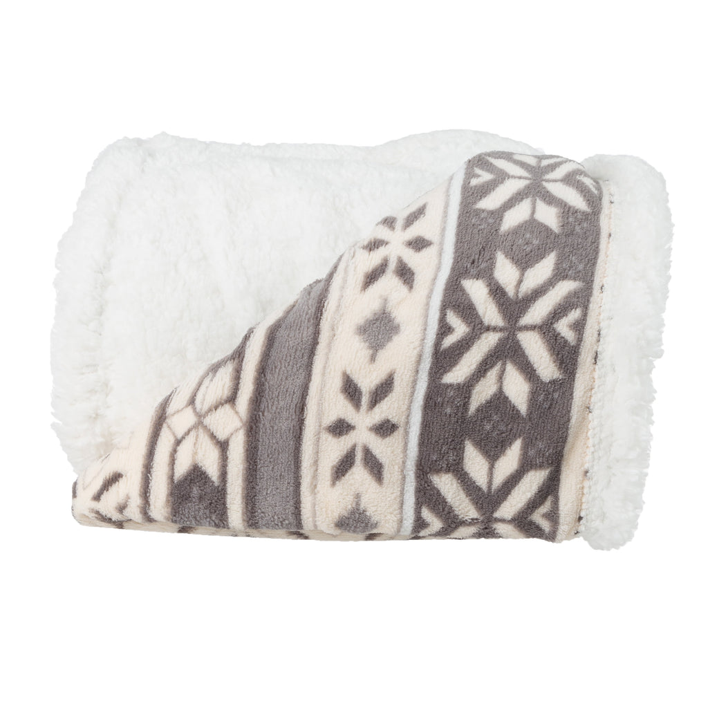50x60-Inch Machine Washable Fleece Blanket with Snowflakes - Image 5