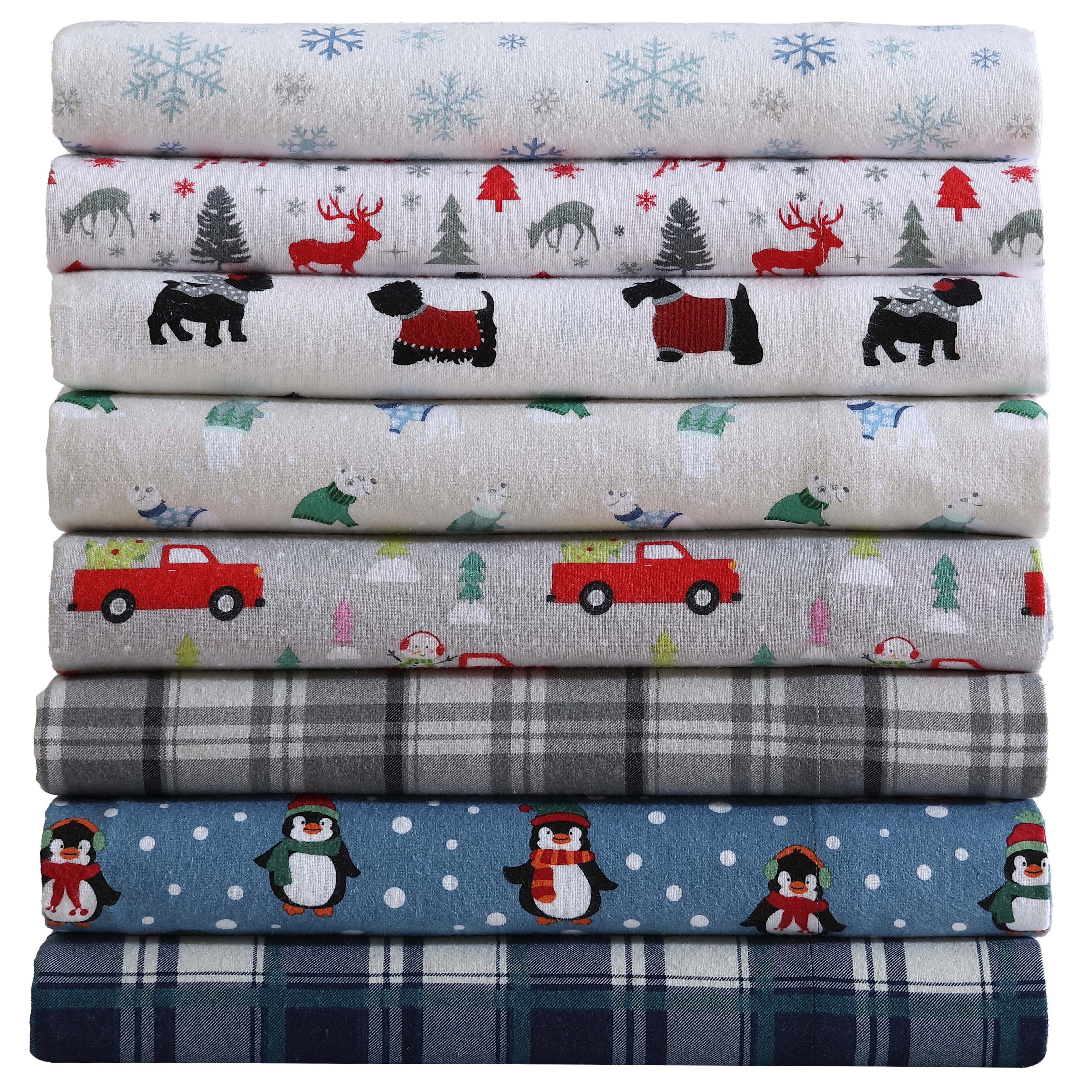 Winter Nights Cotton Flannel Sheet Set, King, Holiday Bears - Image 6