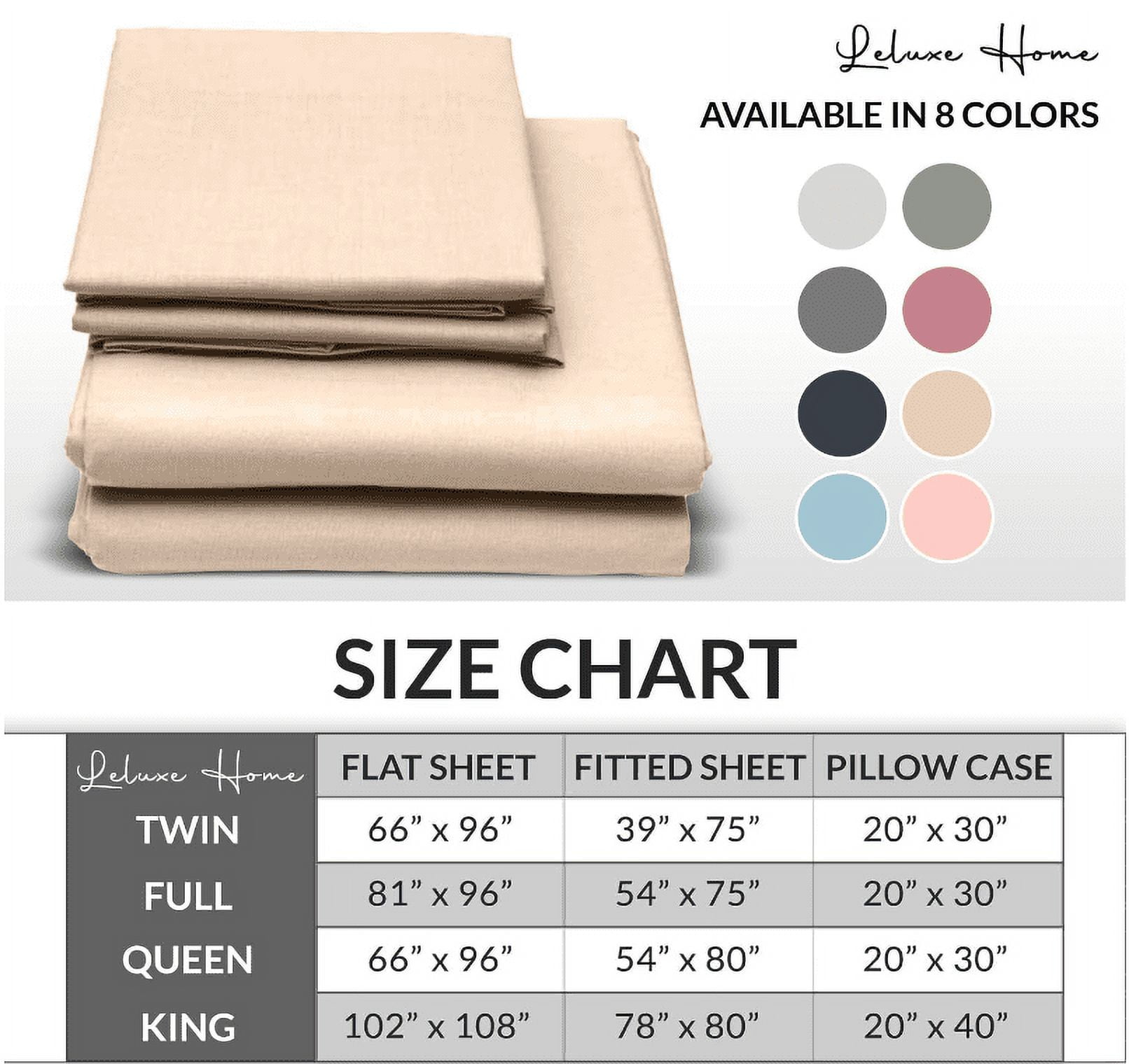 Leluxe Home 4-Piece Full Pink Sheet Set - Cooling, Wrinkle-Free - Image 6