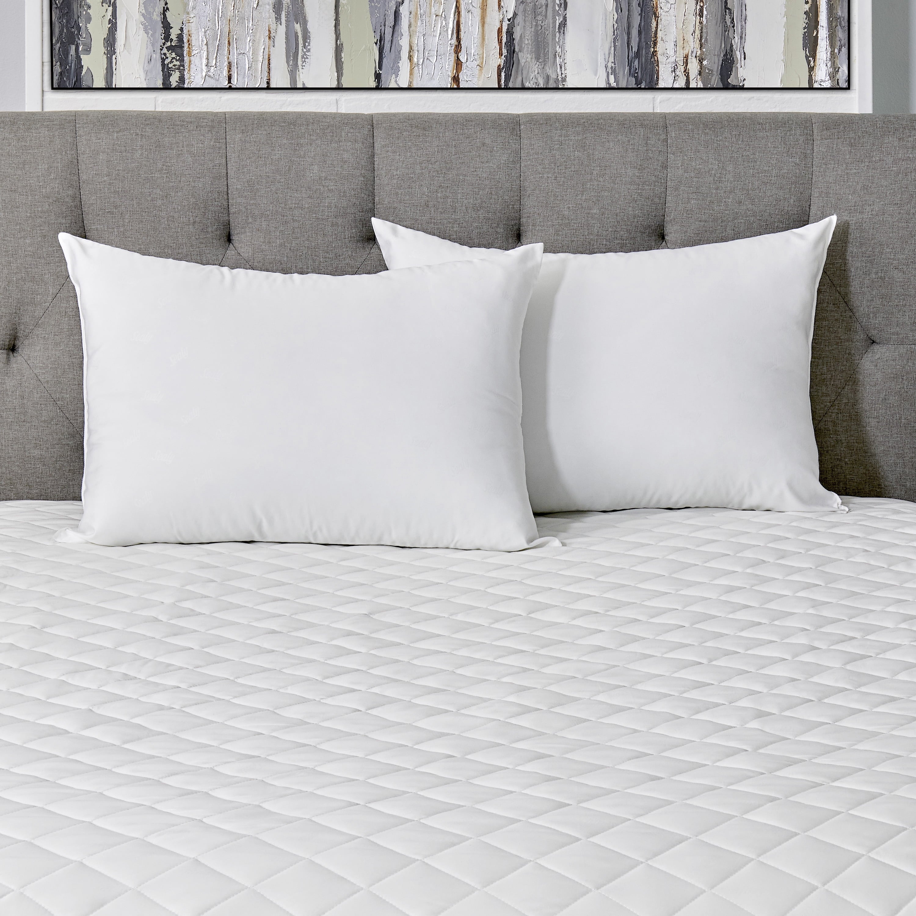 AllerEase Cotton Fresh Bed Pillow, S/Q, White- 2 Pack Antimicrobial Allergy Defense Fabric - Image 3