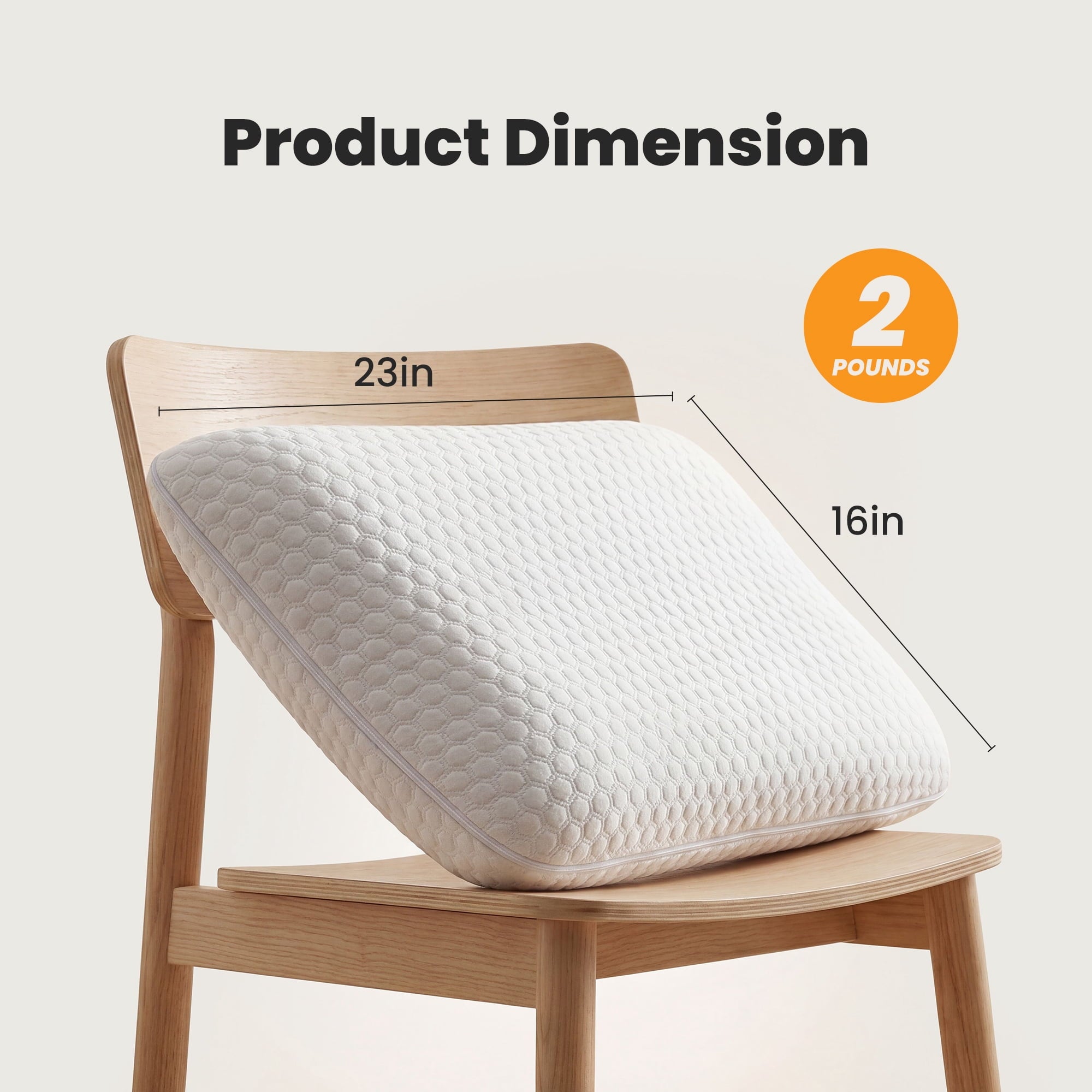 Gianna Memory Foam Pillow for Sleeping, Gel Cooling Bed Pillow with Breathable Mesh and Washable Cover for Back and Side Sleepers, White (1 - Image 2