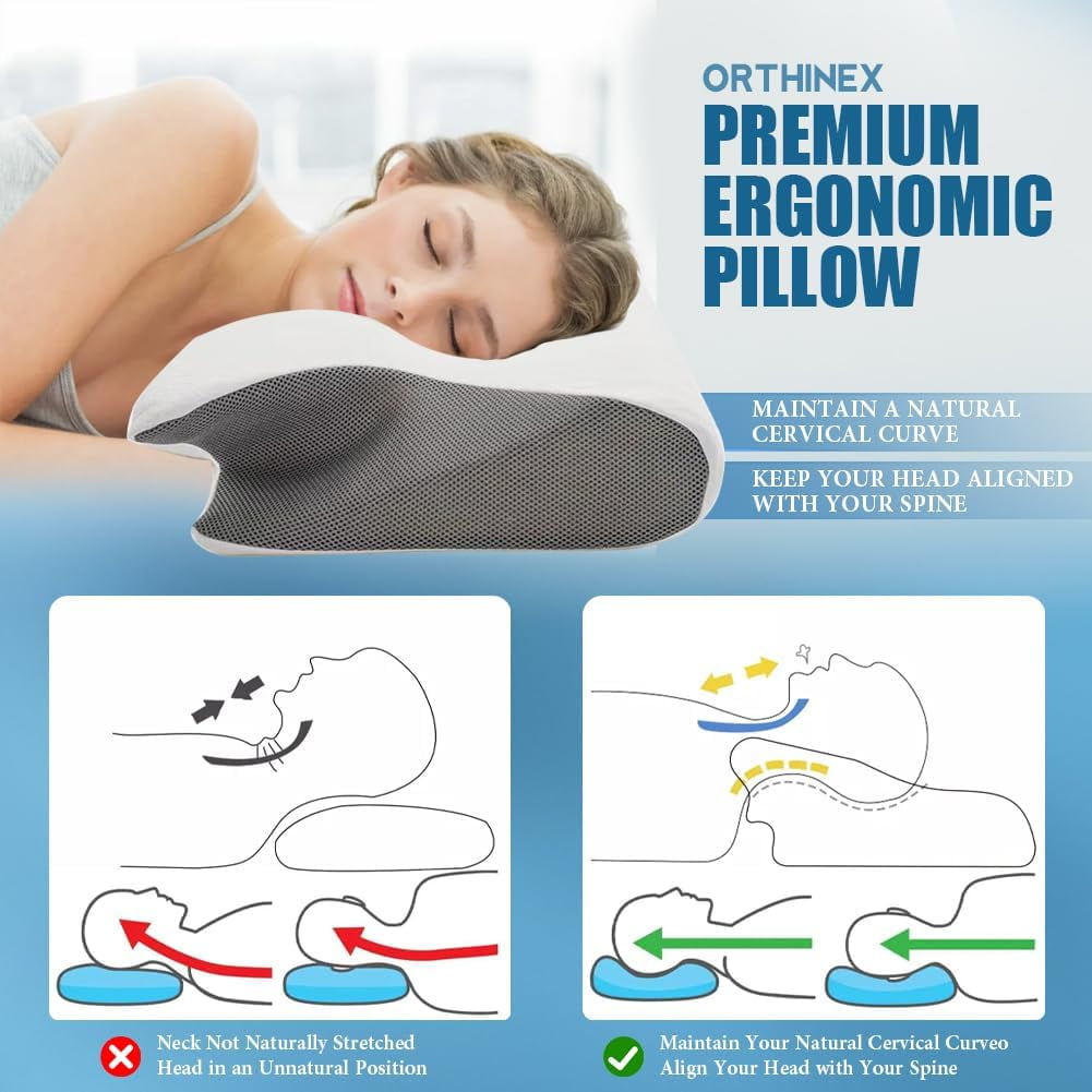 Airway Pro Sleep Apnea Pillow, Airway Pro Cervical Pillow - All-Night Neck Support, Ergonomic Pillows for All Sleeping Positions, for Neck P - Image 3