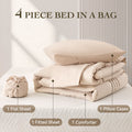 Twin Comforter Set 4 Pieces,Comforter Set,Bed in a Bag, Bedding Set with Comforter,Fitted Sheet,Flat Sheet,Pillowcase... - Image 2