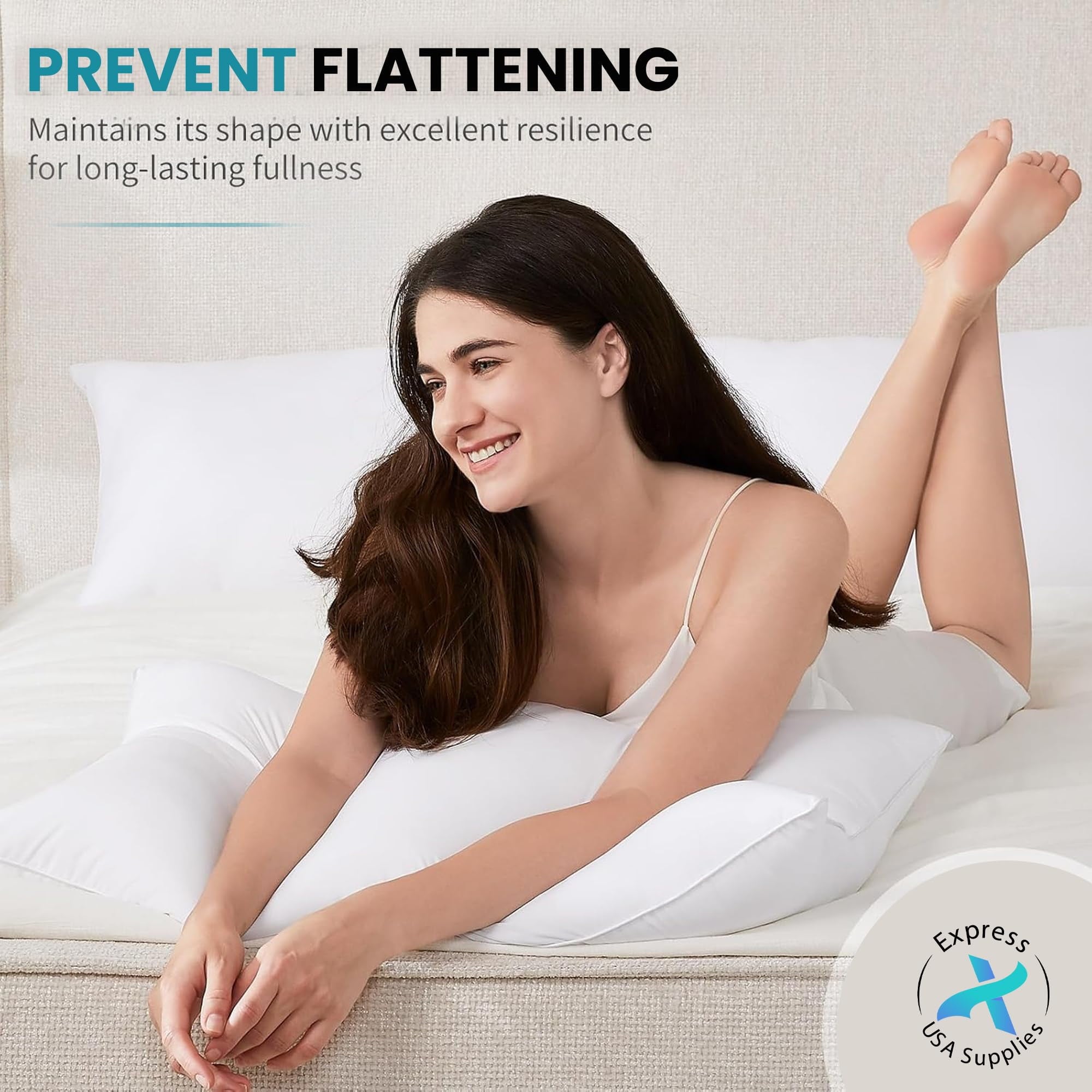 2-Pack Standard Bed Pillows – Soft, Breathable & Hypoallergenic for Better Sleep - Image 4
