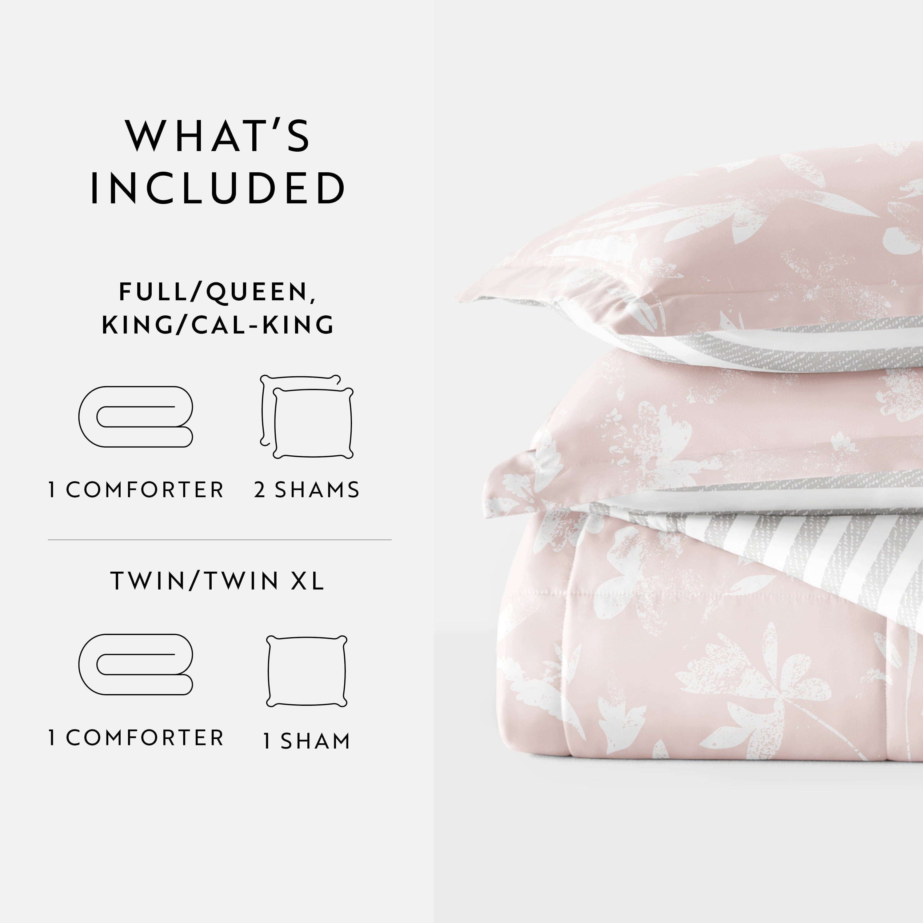 All Season Ultra Soft Comforter Set Lightweight Bedding in Pressed Flowers for Full/Queen Size by Comfort Canopy - Image 3