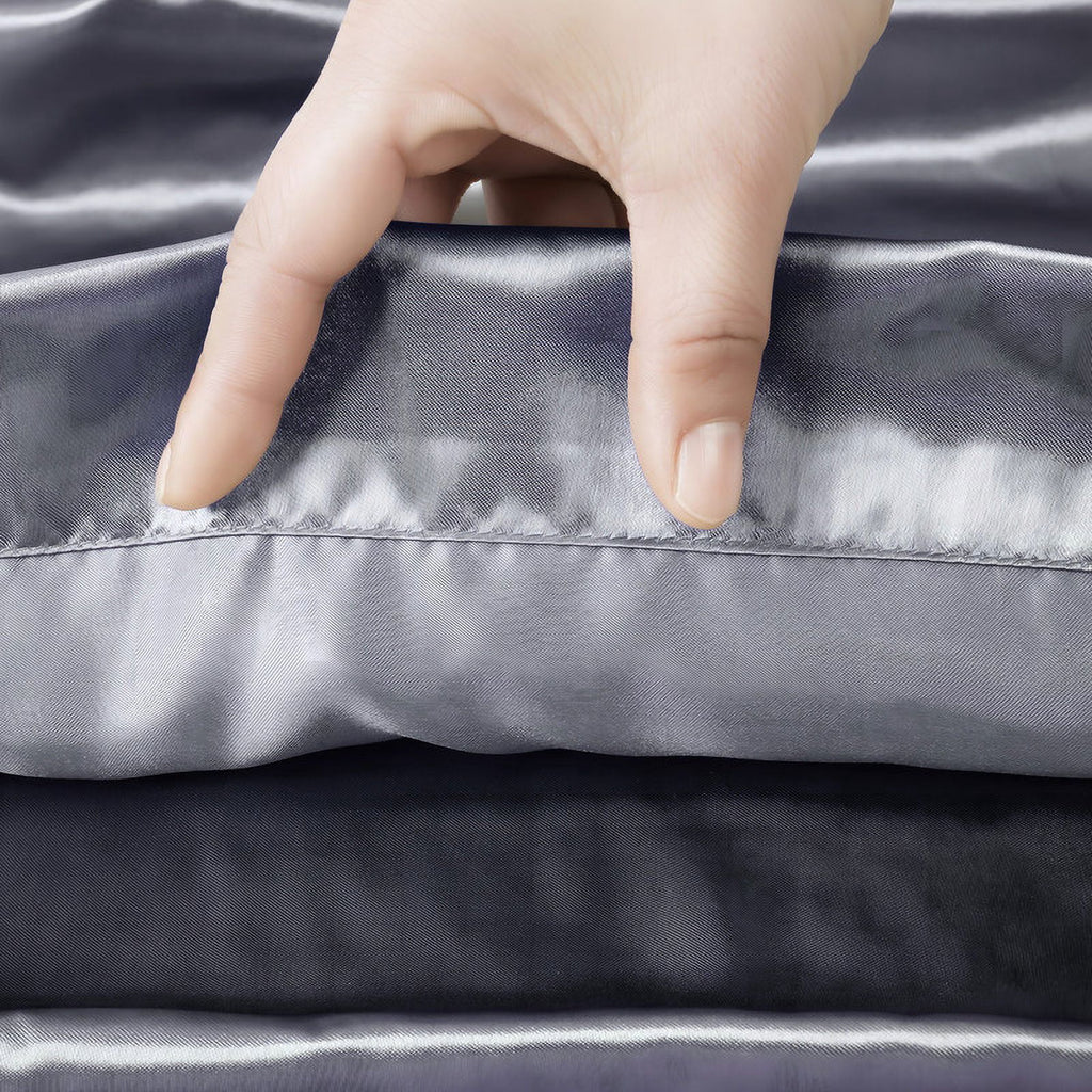 Luxury 5-Piece Satin Sheets Twin Silk Sheets Bed Sheet Set Ultra-Silky & Skin-Friendly Deep Pocket Bed Flat Fitted Sheet - Image 5