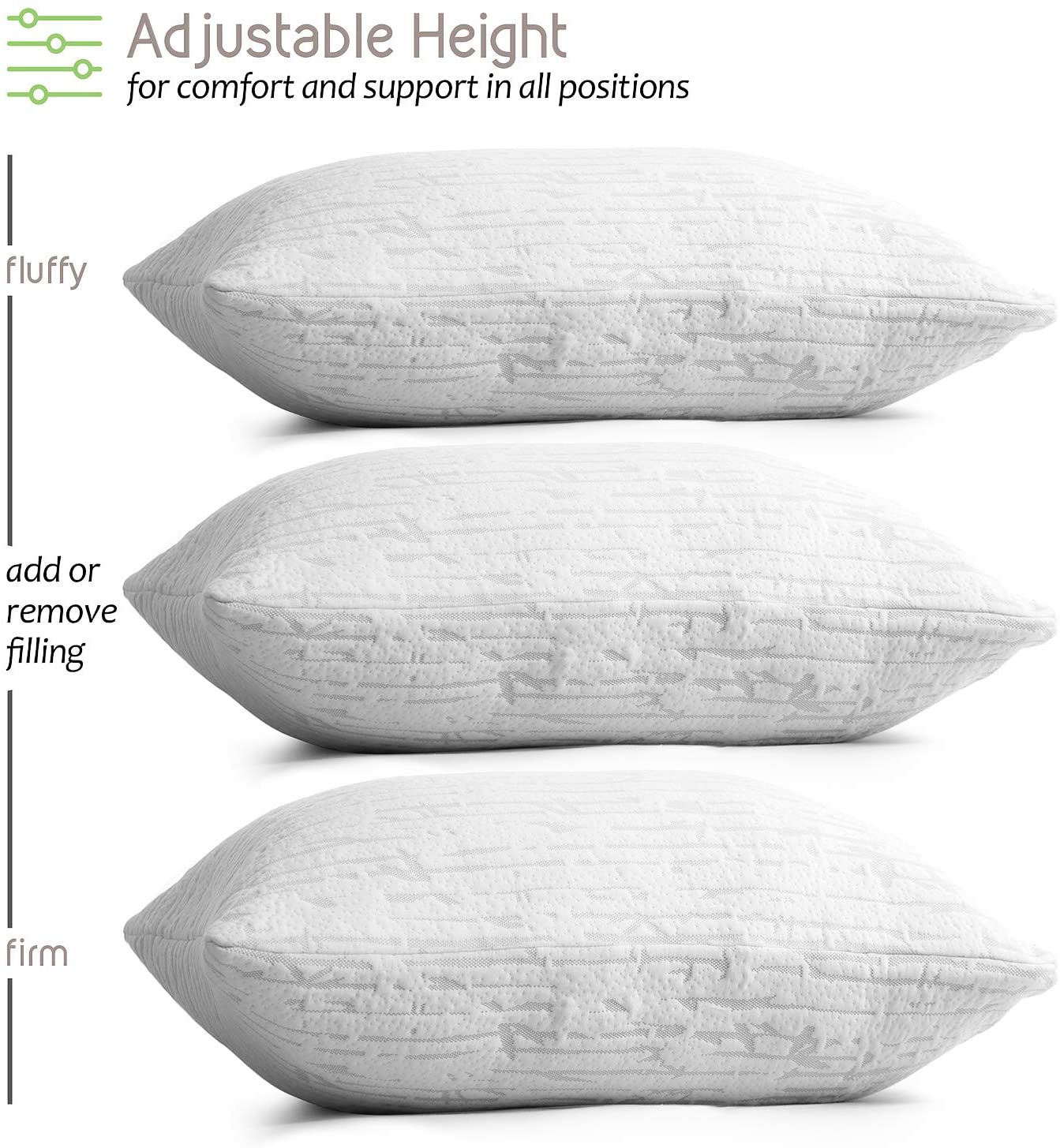 Bed Pillow, Bamboo Pillows for Bed, Queen Size Pillows - Image 6