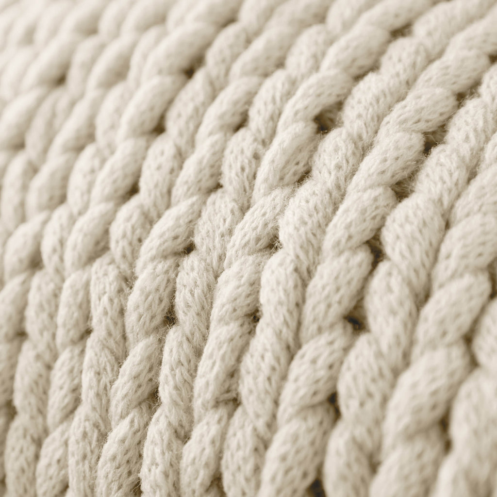 Soft & Cozy Chunky Hand-Knit Throw Blanket, Ivory - Image 2