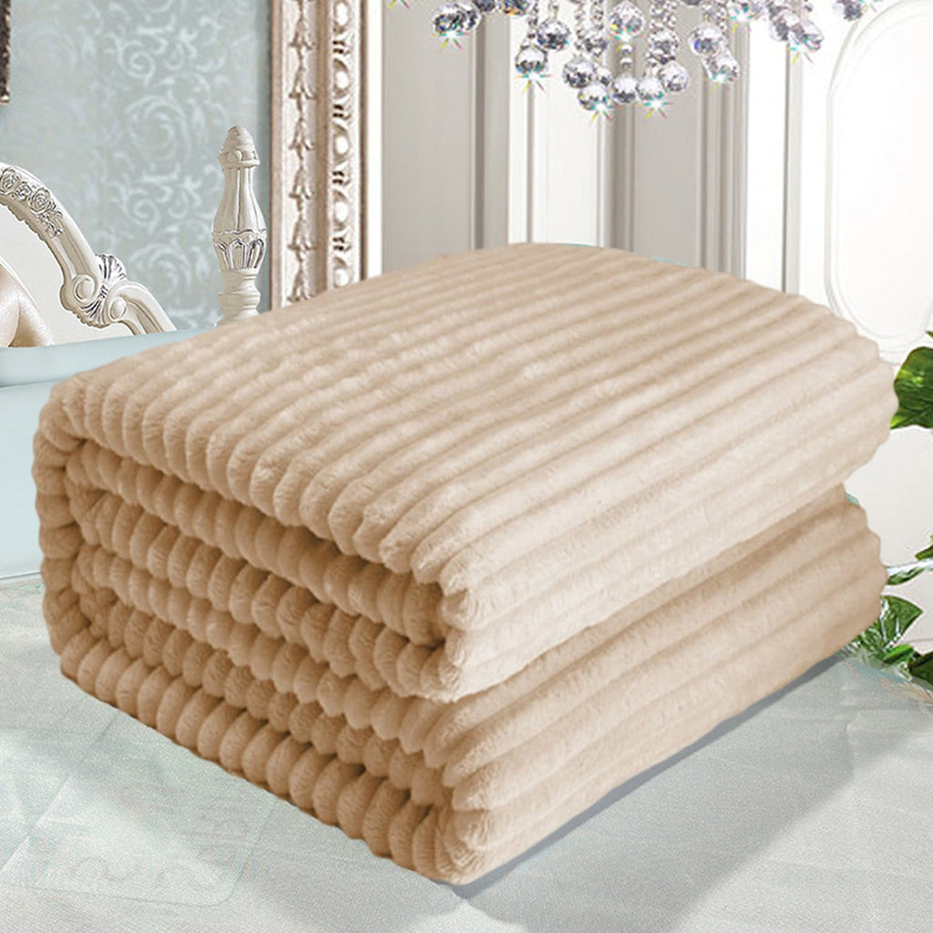 Extra Large Throw Blanket for Couch Home Office Hotel 100% Cotton Super Soft Blanket for Adult 47"x70" Khaki - Image 4