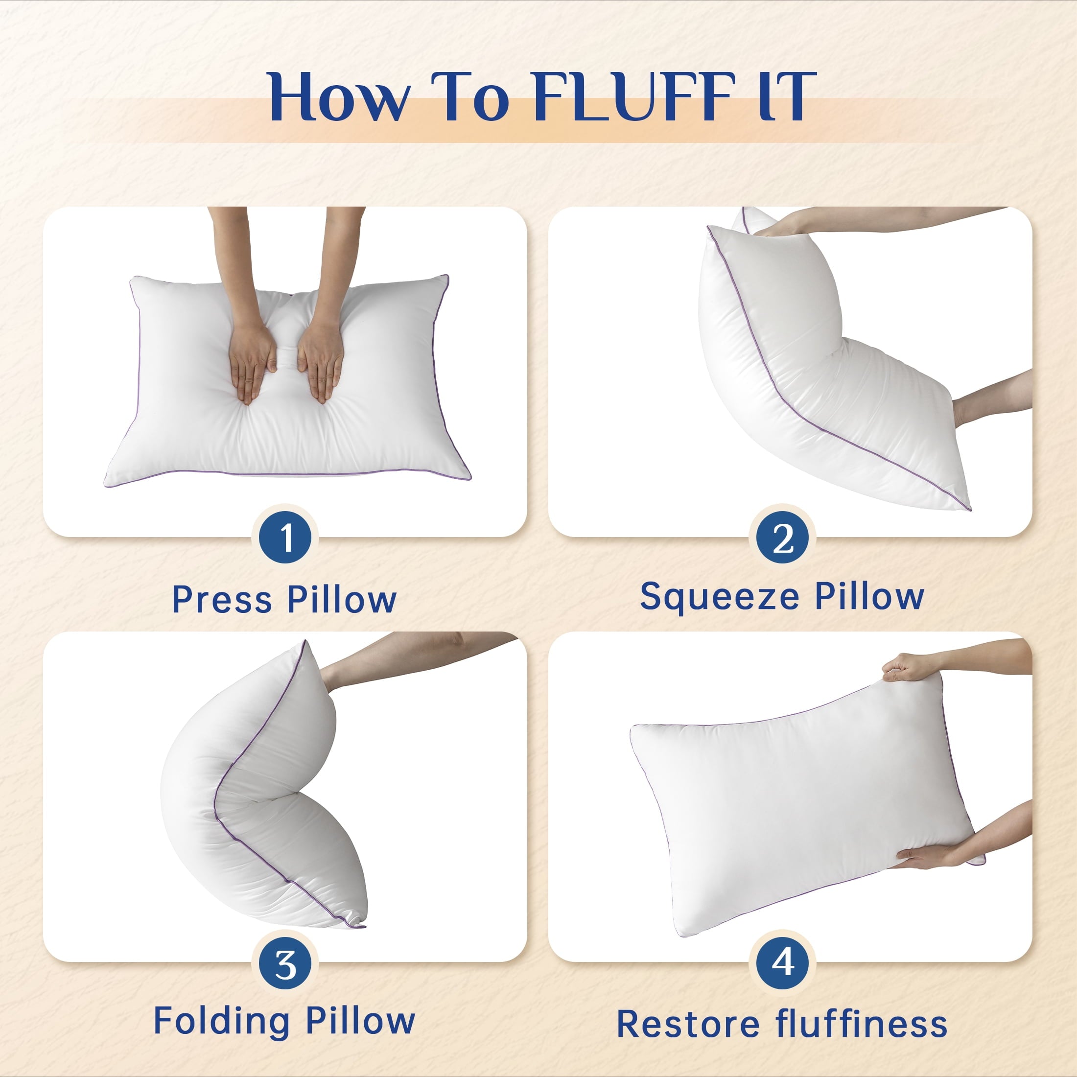 Sasttie Pillows Standard Size Set of 2, Hotel Down Alternative Sleeping Bed Pillows for Side Back Stomach Sleepers - Image 5