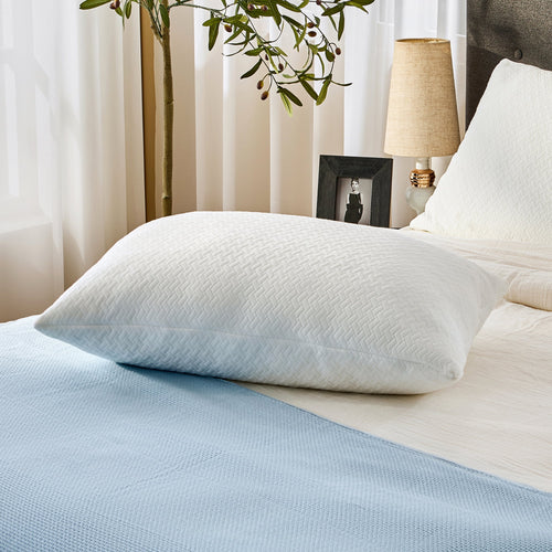 2 Pack Bed Pillow, Shredded Gel Memory Foam Pillow, Standard Queen, Medium, Made in USA - Image 2