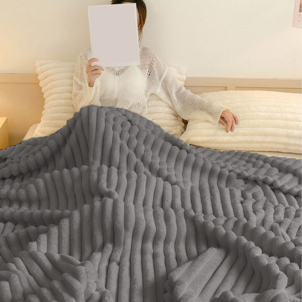 Boovnll Bunny Blanket, Super Soft & Warm Faux Rabbit Fur Throw Blanket, Lightweight Microfiber Machine Washable for Bedroom, Living Room, Ch - Image 5
