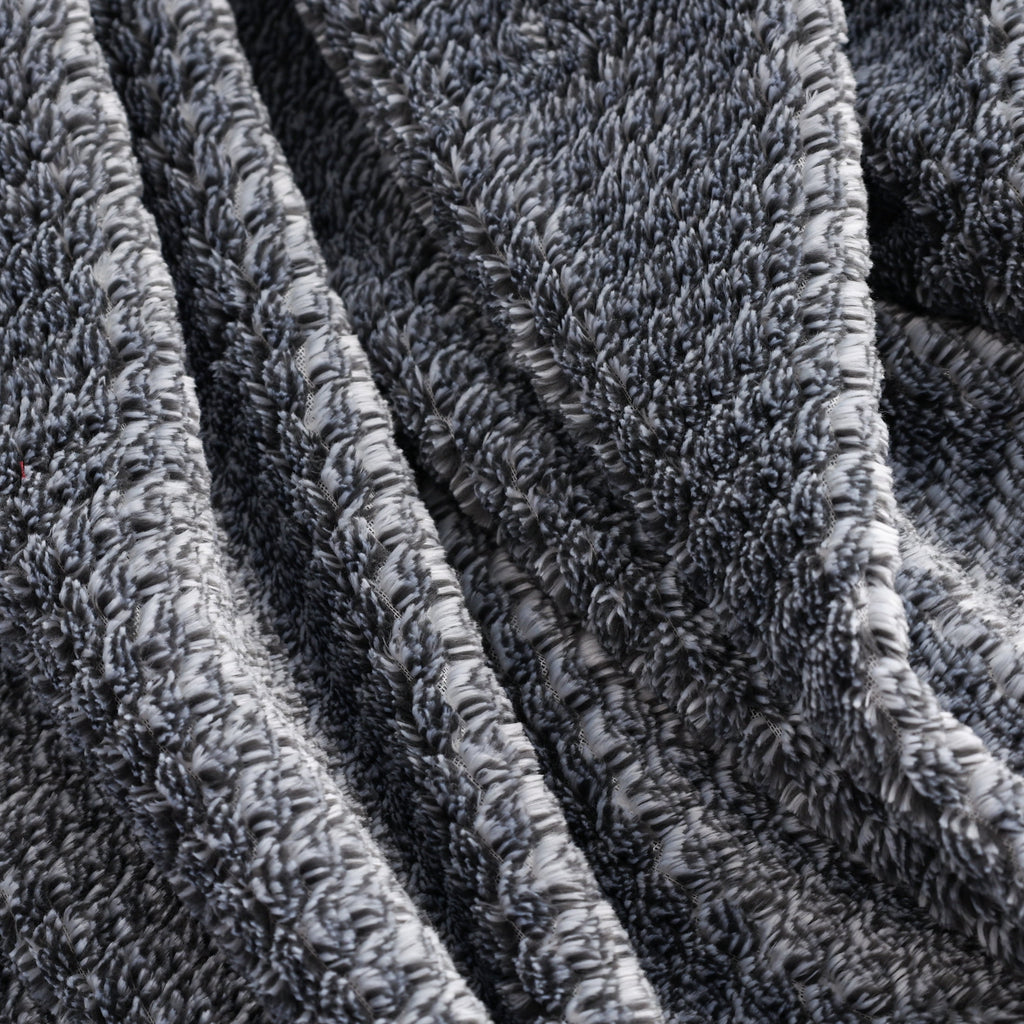 EcoThread ™ Plush Textured Heathered Soft Oversized Throw Blanket, Gray - Image 4