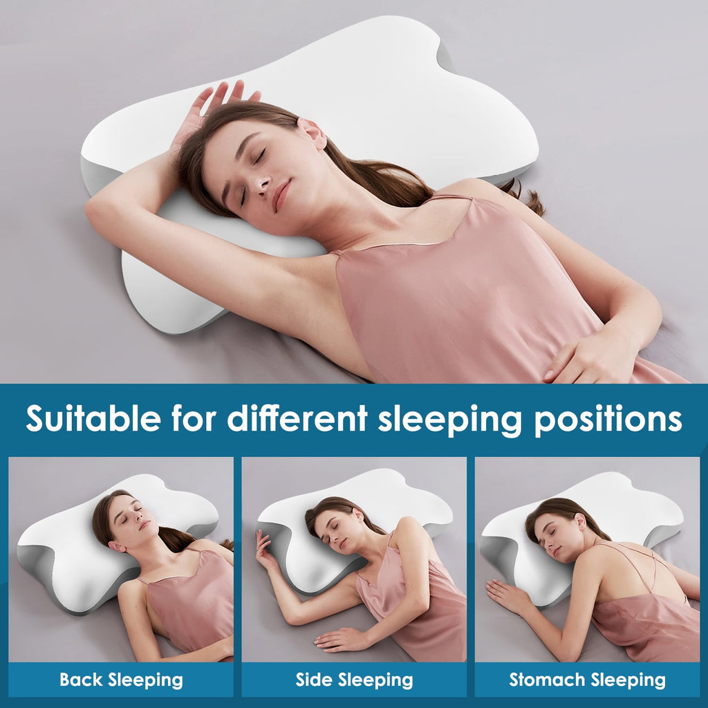MOONORAH Memory Foam Bed Pillow for Pain Relief,Ergonomic Memory Foam Pillows for Sleeping for Side Back Stomach&Sleepers with Pillowcase - Image 5