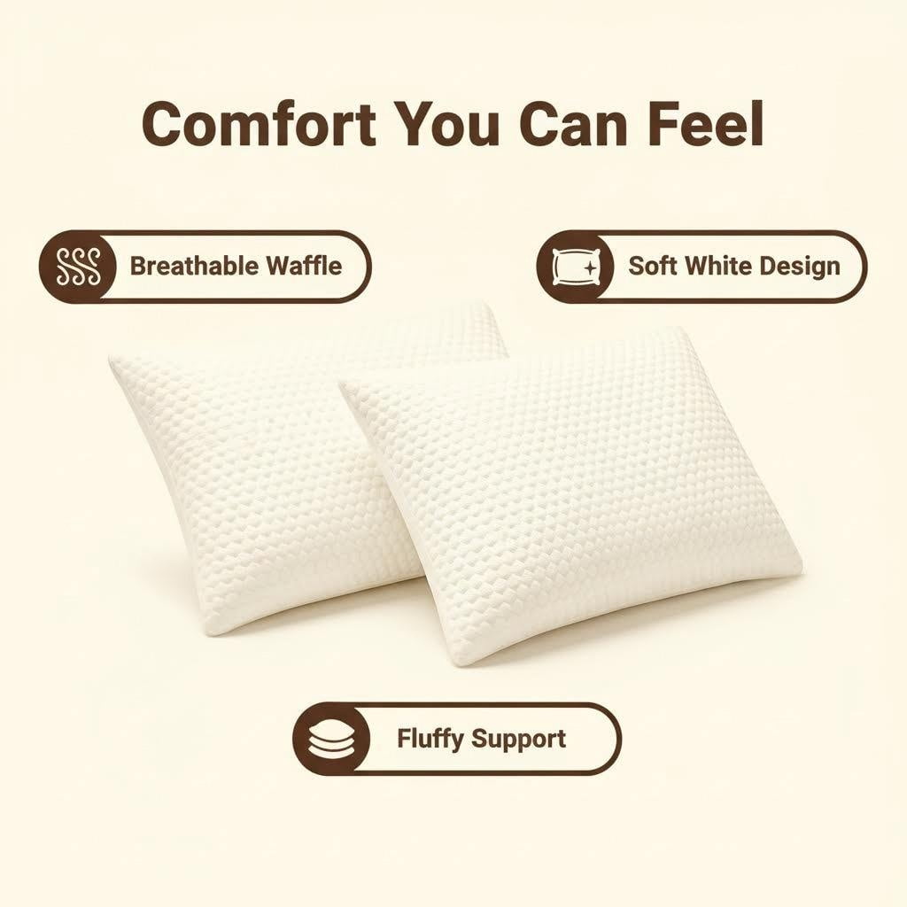 YV Queen Size Latex Pillow (2 Pack)  Shredded Natural Latex Cooling Bed Pillows for Side & Back Sleepers, Medium Firm Support, Breathable Hy - Image 3