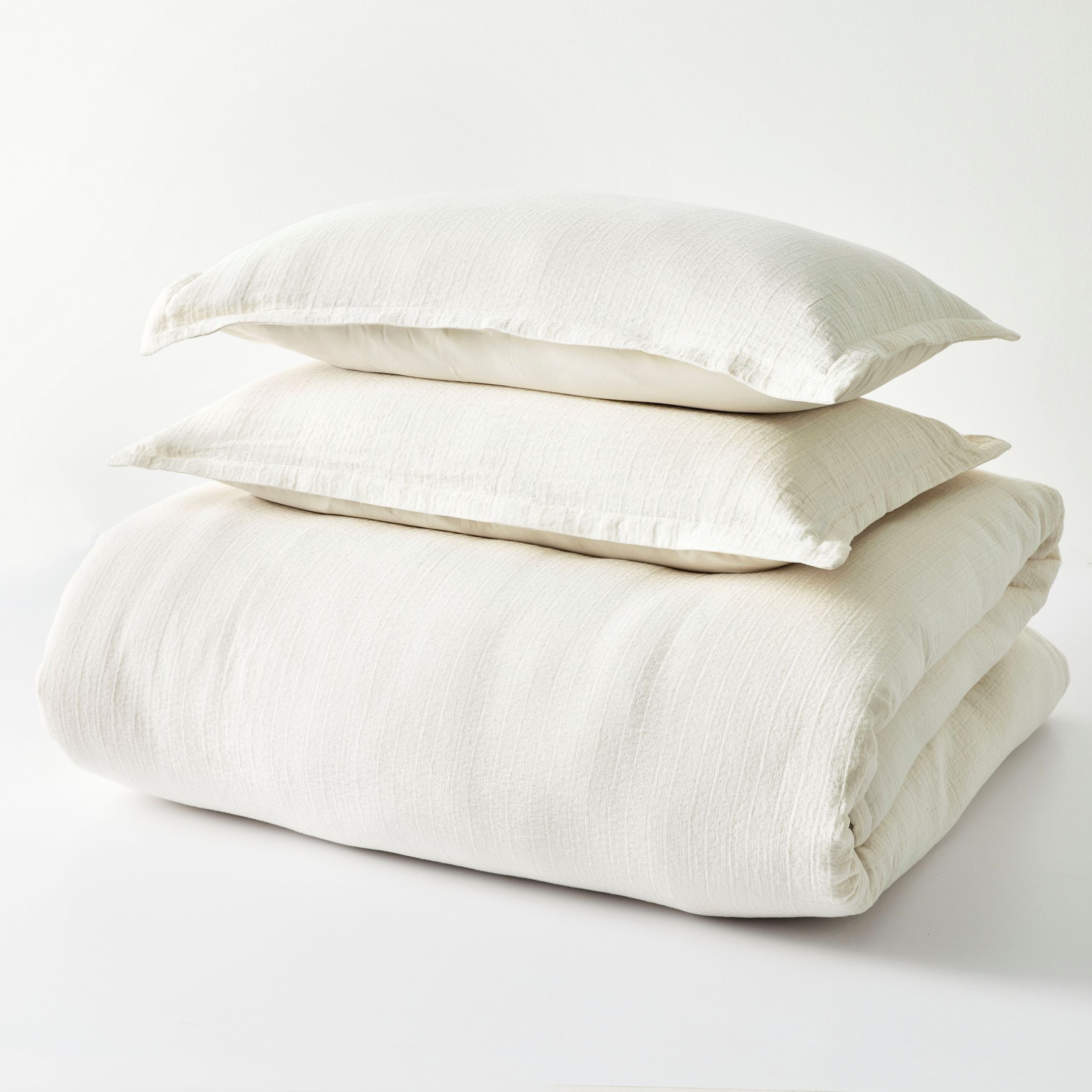 3-Piece Cream Gauze Comforter Set, Adult Full/Queen - Image 3