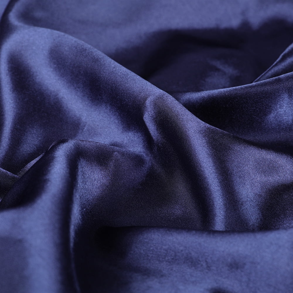 ANMINY Fitted Sheet Deep Pocket Bed Sheet Satin Silk Sheets Ultra Soft Machine Washable Twin, Navy Blue - Image 3