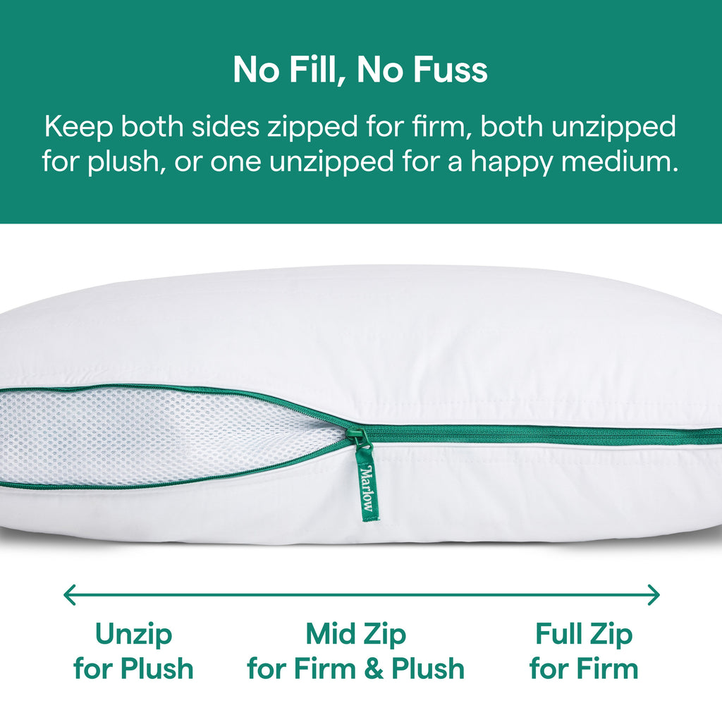 Marlow Adjustable Memory Foam Bed Pillow - Neck and Back Support For Side, Back and Stomach Sleepers - Standard/Queen... - Image 5