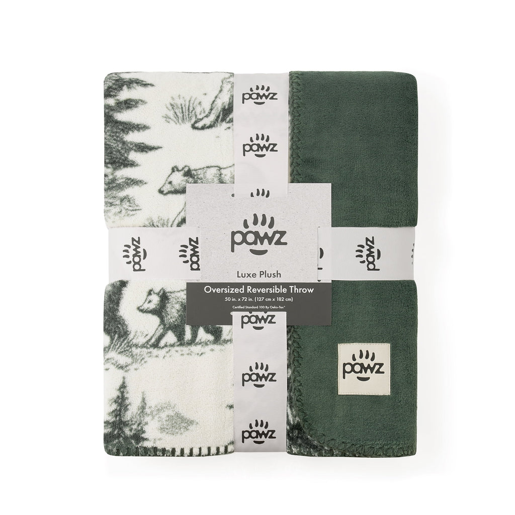 Pawz Plush Oversized Throw Blanket for Couch or Bed, Soft Flannel Fleece, Green Pine Trees, 50"x72" - Image 5