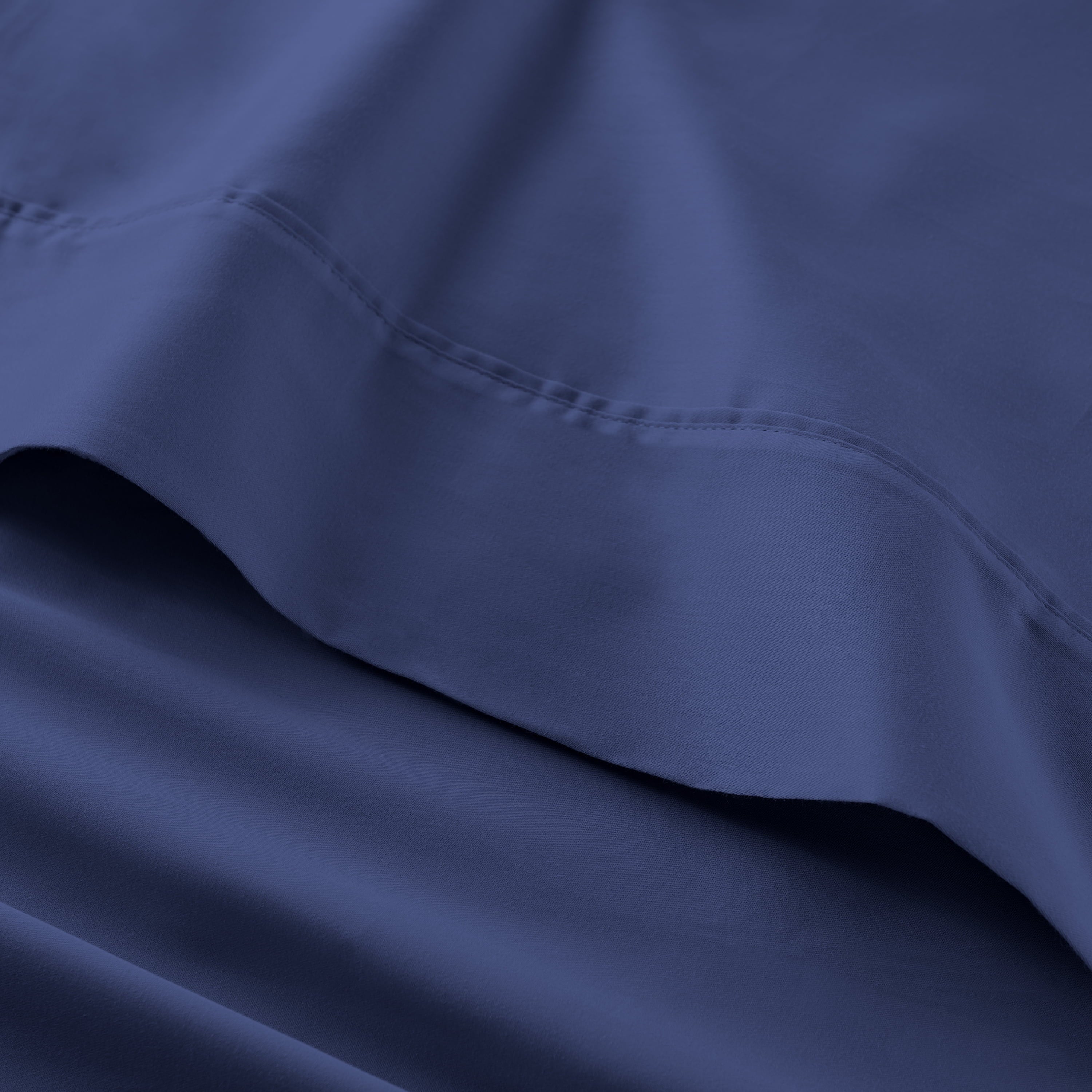 Better Homes & Gardens 4-Piece 300 Thread Count Blue Cove Cotton Sateen Bed Sheet Set, Queen - Image 4