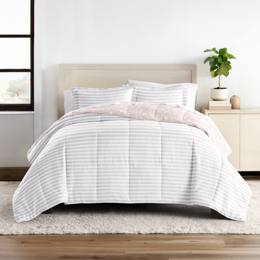 All Season Ultra Soft Comforter Set Lightweight Bedding in Pressed Flowers for Full/Queen Size by Comfort Canopy - Image 4