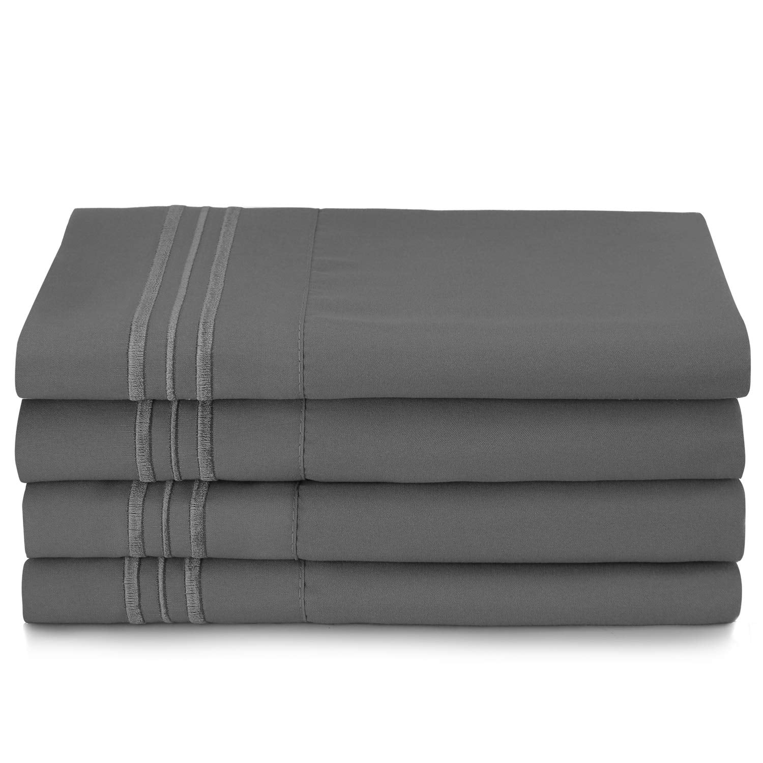6 Piece 1800 Collection Bed Sheet Set with Extra Pillowcases, Deep Pockets Fitted Sheet, 100% Soft Microfiber, Hypoal... - Image 4