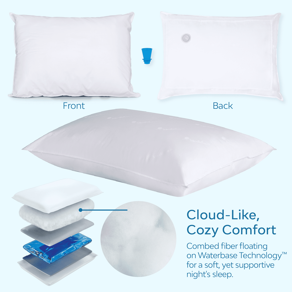 Fiber Water Pillow: Adjustable Pillow for Neck Pain Relief, Pillow for Side, Back, and Stomach Sleepers, The Original... - Image 2